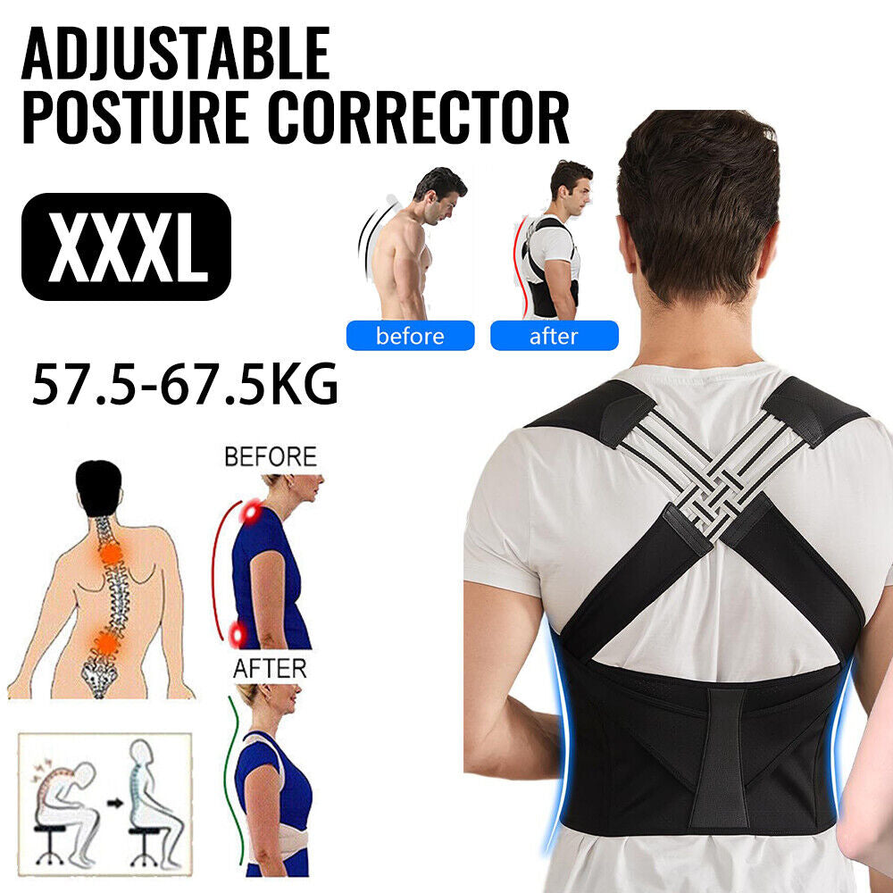 Adjustable Posture Corrector Low Back Support Shoulder Brace Belt for Women Men