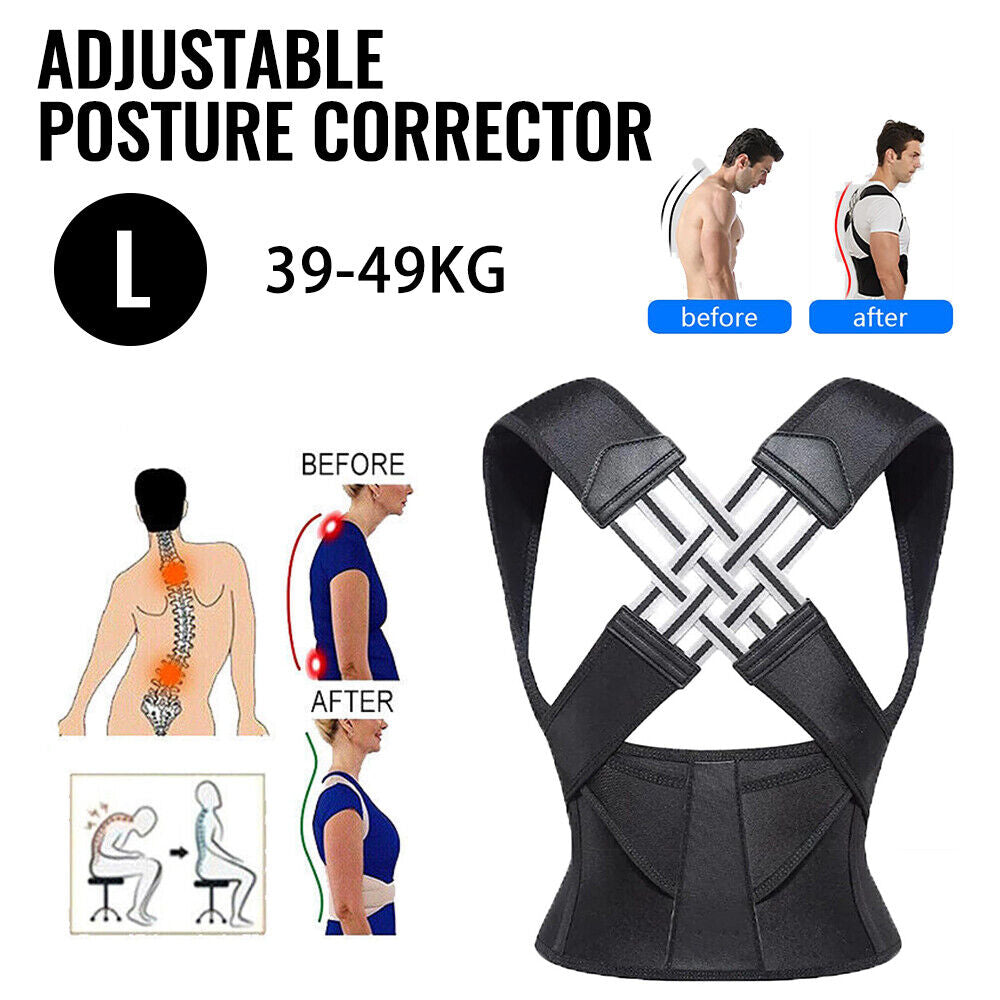 Adjustable Posture Corrector Low Back Support Shoulder Brace Belt for Women Men