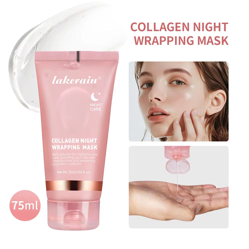 Night Collagen Wrapping Mask Deep Hydration Moisturizing Brightening Korean Face Mask Make Glowy Skin Elasticity Mask Products