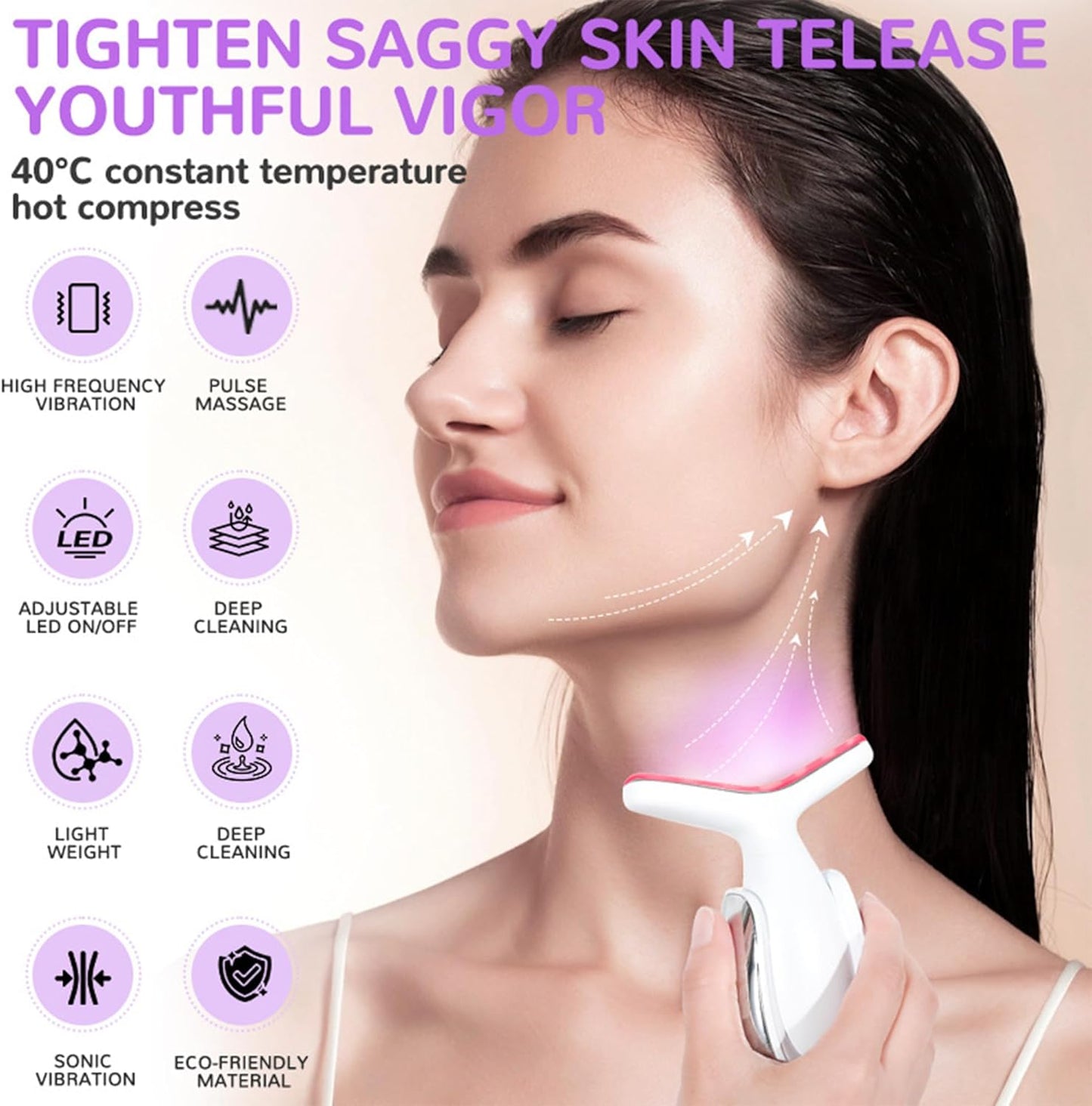 7-Color Face Neck Massager Face Sculpting Tool Triple-Action Wrinkle Remover Skin Rejuvenation Device Personal Care Products Home Beauty Neck Instrument