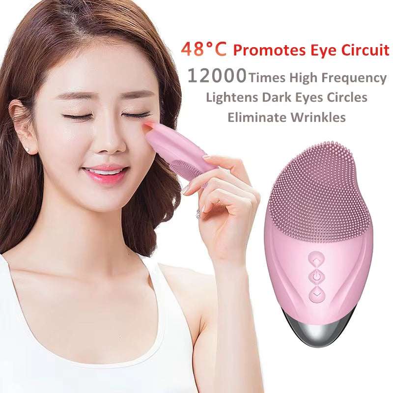 Facial Massager Silicone Cleansing Brush Eye Massage Tool Face Cleaner Deep Cleaning Pores Skin Health Care Device Rechargeable