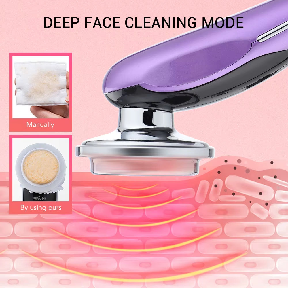 7 in 1 Anti-Aging Skin Rejuvenation Device EMS LED Facial Neck Firming Massager Beauty Care Apparatus Reduce Fine Lines