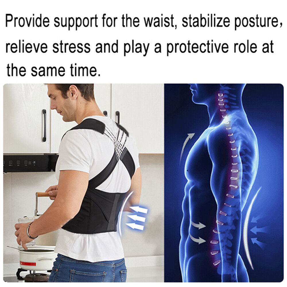 Adjustable Posture Corrector Low Back Support Shoulder Brace Belt for Women Men