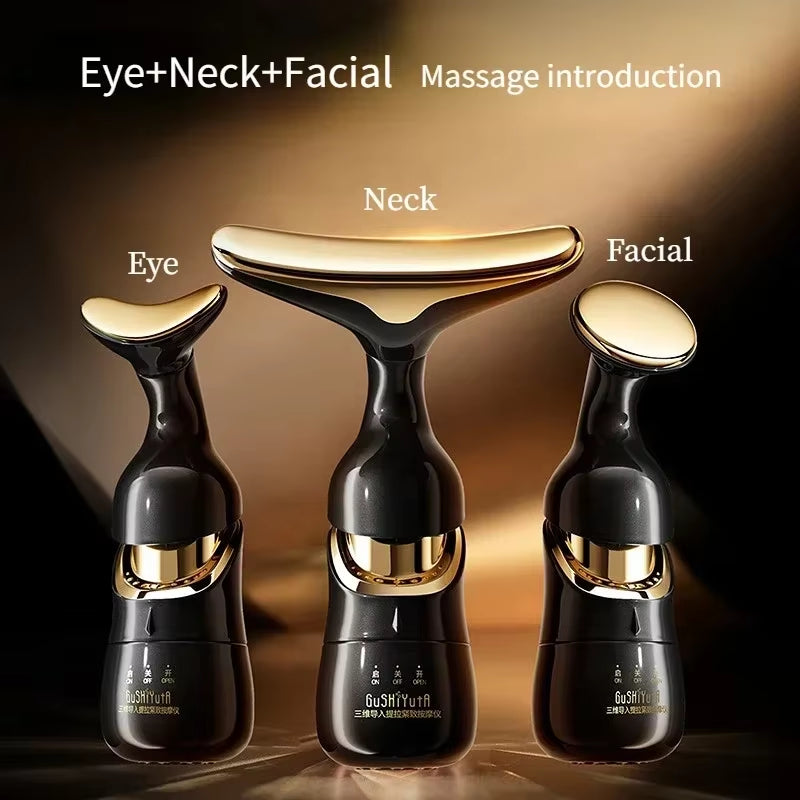 3-In-1 Facial Lifting Device Eye Neck Massager Facial Device Beauty Skin Stretching Machine Anti-Aging Facial Massager