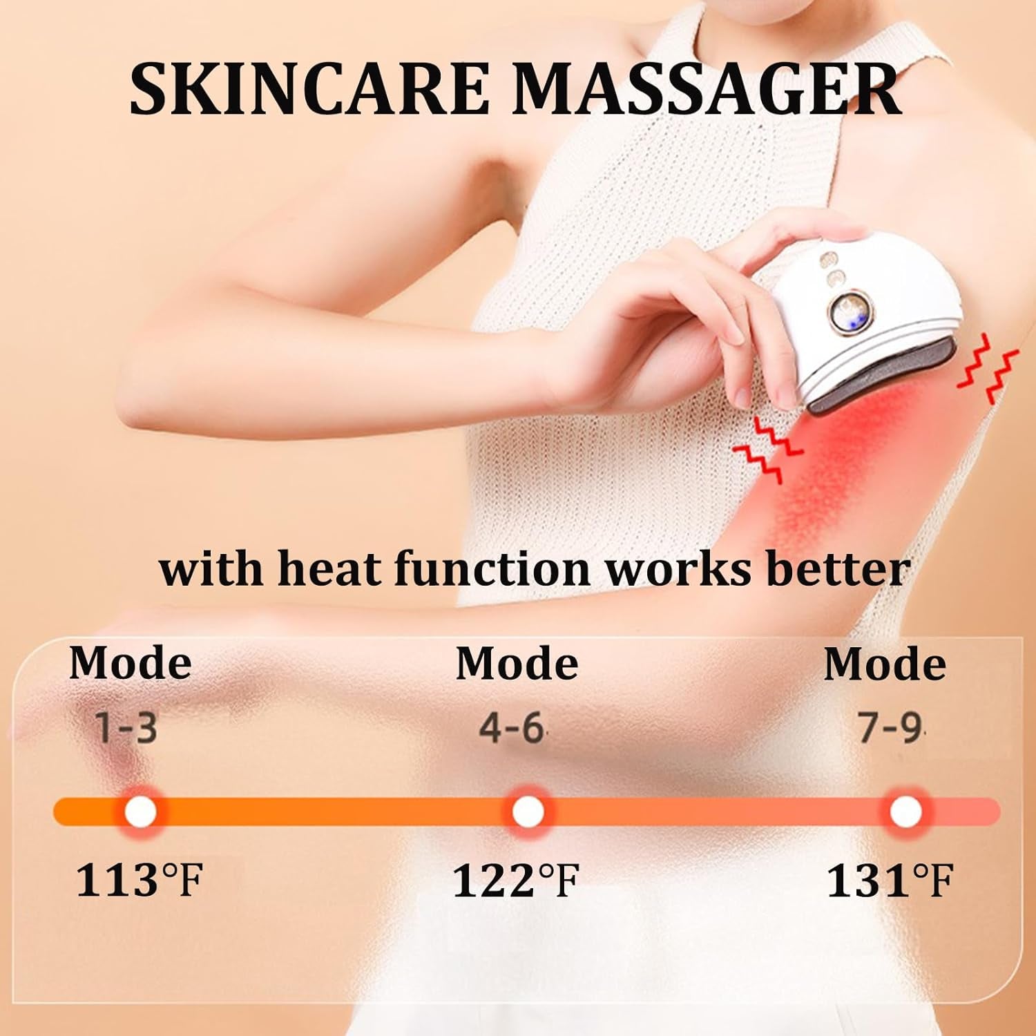 Electric Facial Massager Gua Sha Stone Massage Neck Face Lifting Tightening Device Heated Vibration Rechargeable Skincare Body Facial Massage Anti-Aging Wrinkle Puffiness Double Chin Reducer Lift Firm Sculpting Tool