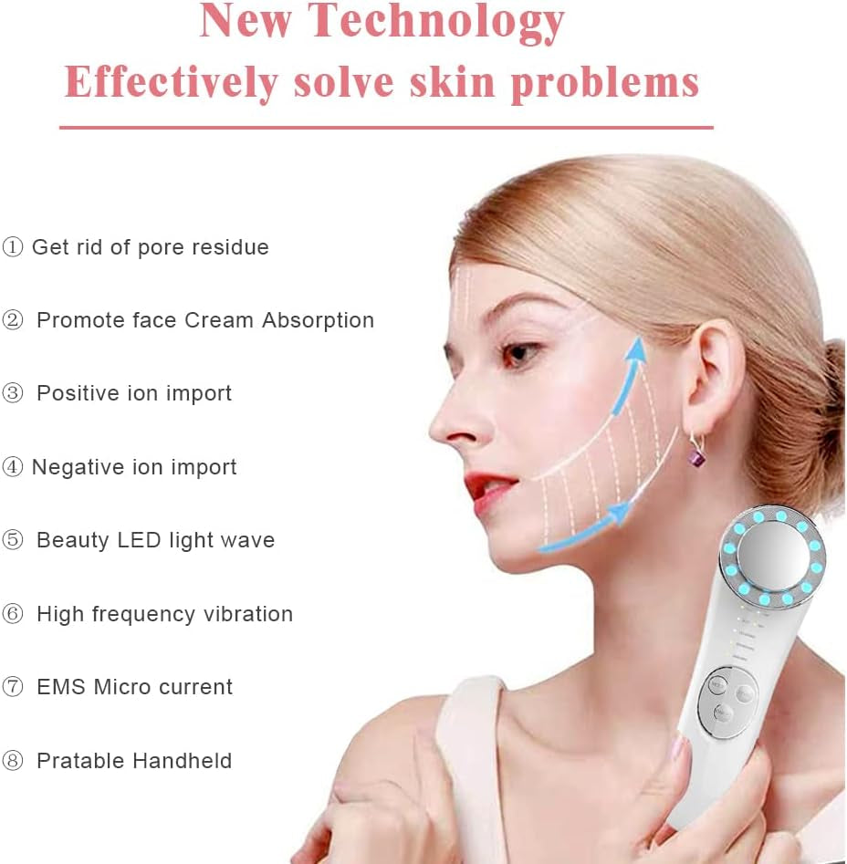 7-in-1 Facial Massager and Skin Care Device for Lifting, Anti-Aging, and Deep Cleaning