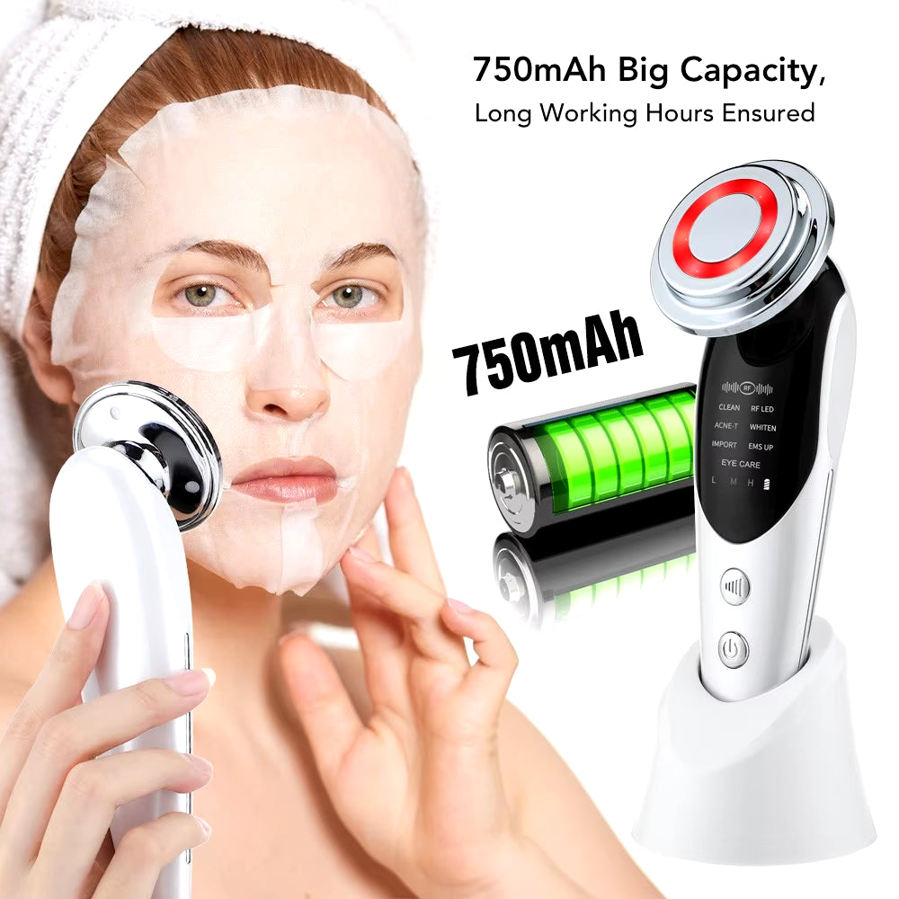 7 in 1 Face Lifting Device EMS Microcurrent Skin Rejuvenation LED Facial Neck Firming Massager Face Beauty Care Apparatus