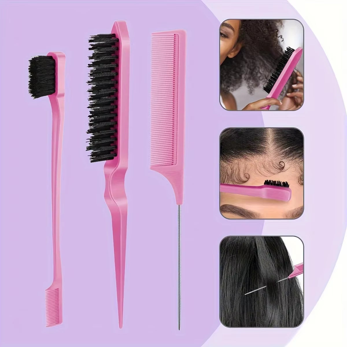 5-Piece Hair Styling Tools Set for Curly/Normal Hair Unisex Adult Unscented Hair Care Kit with Octopus Detangler Brush Comb