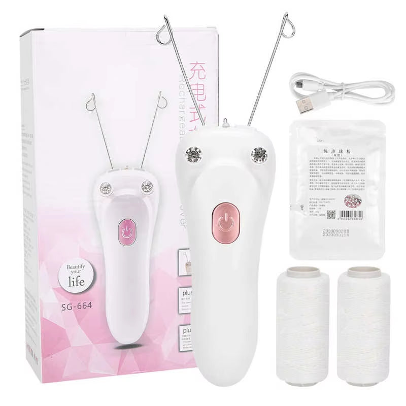 Face Cotton Thread Epilator USB Charging Electric Cotton Thread Epilator Facial Body Hair Removal Machine Device Wax Strips