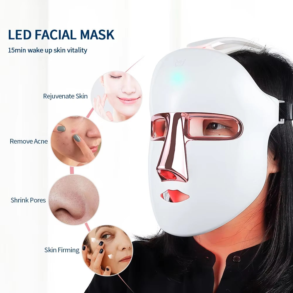 Wireless 7 Colors Face LED Mask Photon Facal Beauty Mask Skin Rejuvenation anti Acne Repair Skin Tightening anti Aging Skin Care