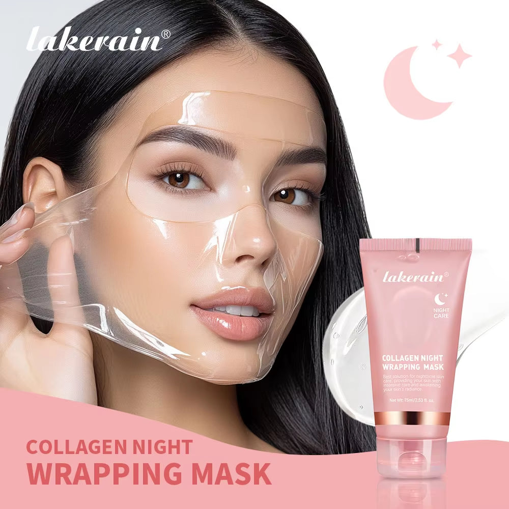 Night Collagen Wrapping Mask Deep Hydration Moisturizing Brightening Korean Face Mask Make Glowy Skin Elasticity Mask Products